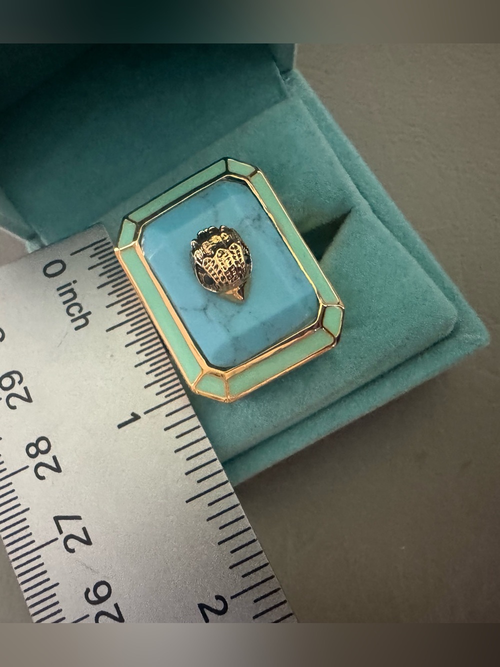 New Kurt Geiger Eagle Head Turquoise Ring - Picture 7 of 10